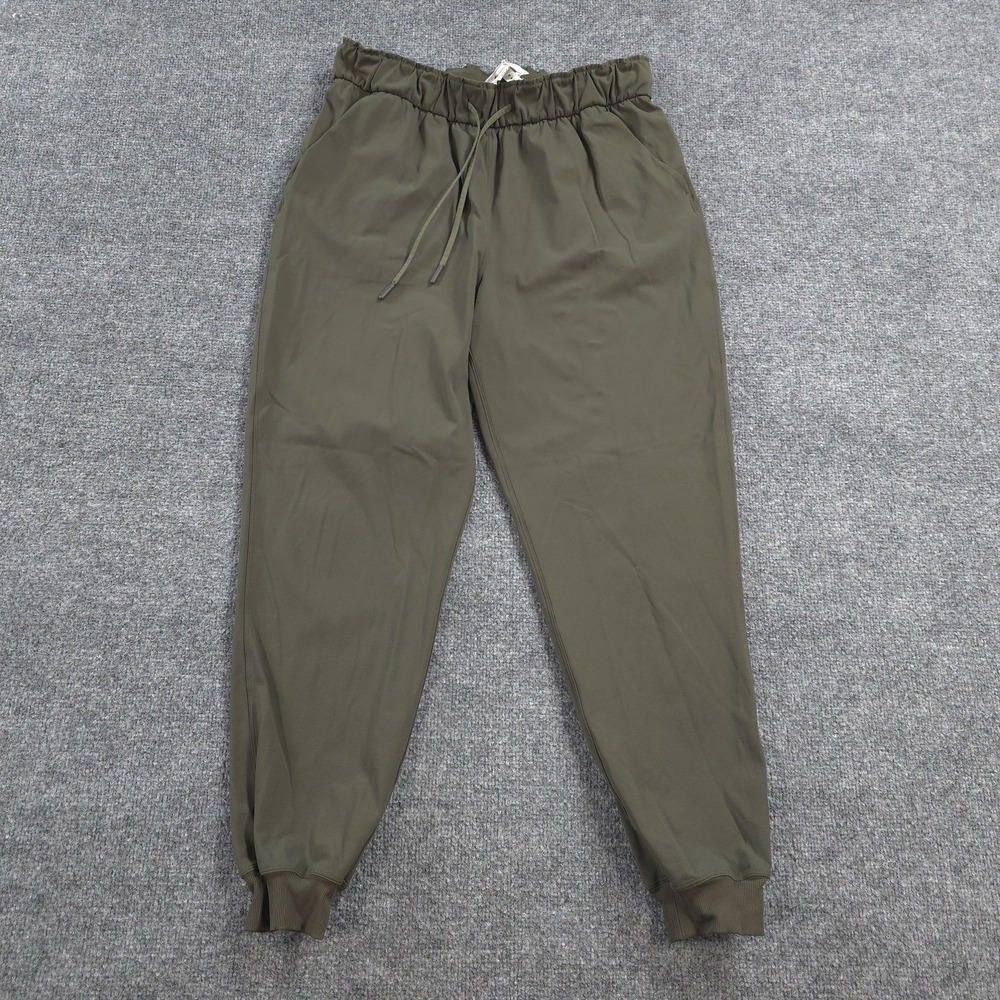Lululemon Pants Womens 10 Green Stretch High Rise Jogger Elastic Waist Gym Yoga